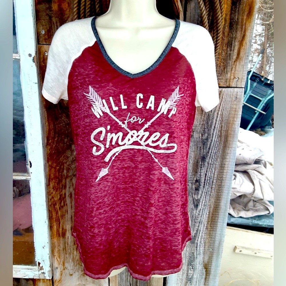 Cute camping shirt by Maurice’s. Size S